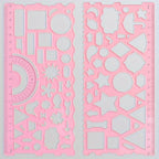 2pcs/set Multifunctional Geometric Ruler for Drawing and Crafting - Flower, Semicircle, and Geometric Patterns - Fun