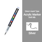 GUANGNA 16 Colors Direct-liquid Acrylic Paint Pens Brush Marker Pen for Rock Painting Stone Ceramic DIY Art Supplies Stationery