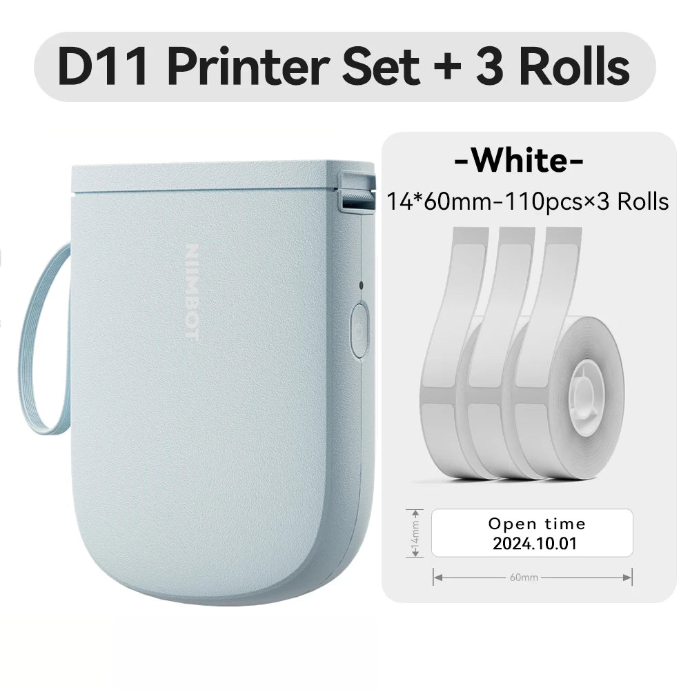 Niimbot D11 Mini Printer Wireless Phone Pocket Thermal Label Maker USB Rechargeable Inkless DIY Name Price Tag Sticker Machine