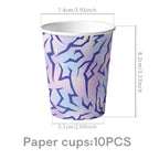 Cosmic Chic Pink Purple Party Tableware Set Y2K Lightning Paper Plates Cups Napkins For Girls Kpop Theme Birthday Decor