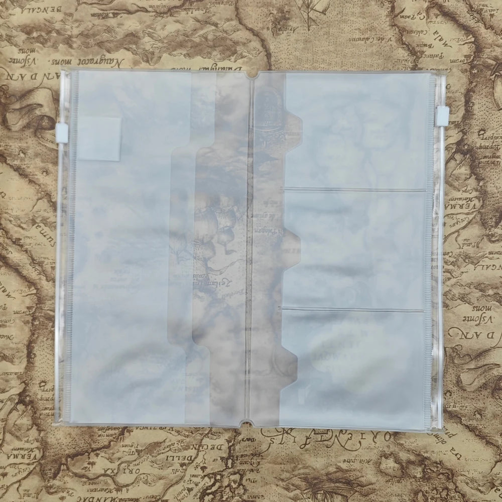 Traveler's Notebook PVC Storage Bag Pouch with Zipper Card Pocket Portable A5/Standard Size Passport Folder - 4 Sizes Available
