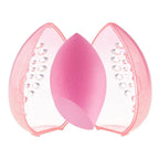 Empty Makeup Sponge Storage Box Plastic Egg Shaped Cosmetic Puff Organizer Rack Portable Makeup Blender Holder Stand Drying Box