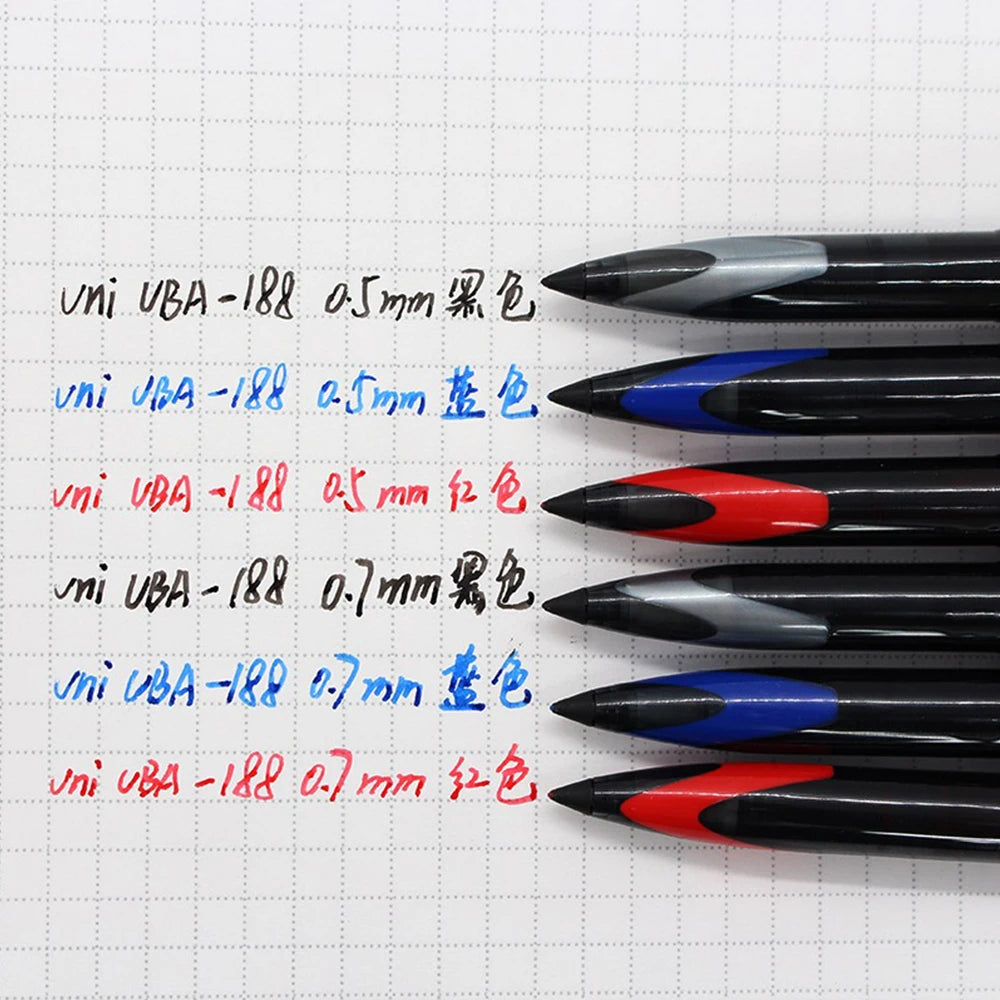 3/6pcs Japan Uniball Gel Pen AIR Straight Liquid Signature Pen UBA-188 Black Technology 0.5/0.7mm Free Writing School Supplies