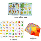 Origami Paper Set 96-208Pcs Craft Paper Kit with Instructional Book Art Projects Supplies for School Class Craft Lessons Gifts