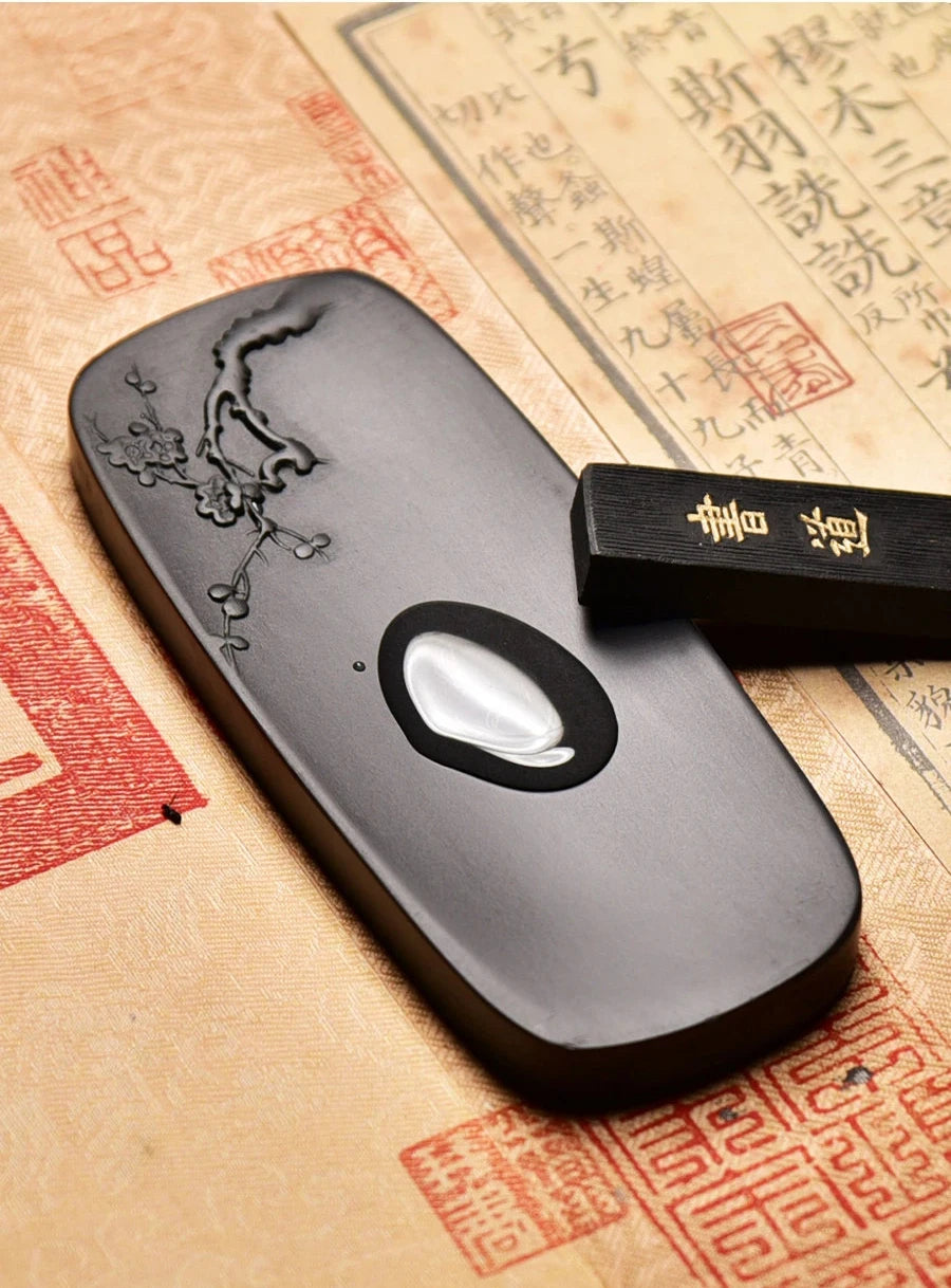 Natural Raw Stone Ink Stone Traditional Painting Calligraphy Writing Grinding Inkslab Chinese Style Vintage Desktop Ornaments