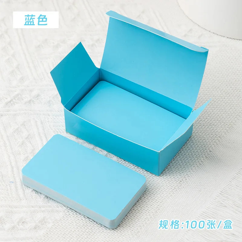 100Pcs/Box Colorful Blank Index Cards Thick Hard Cardstock DIY Handwriting Flash Cards  Study Memo Drawing Note Cards