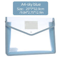 1Pcs Transparent A4 Waterproof File Folder with Press Button Plastic Document Bag for Data Storage Office Supplies
