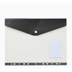 Pack of 6 A4 Plastic Covers with 11 Holes Adhesive Closure Compatible with 2/3/4 Rings for School And Office Supplies