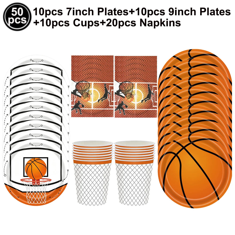 Basketball Tablecloths Basketball Party Decorations Rectangular Plastic Table Cover Boys Basketball Theme Birthday Party Supplie