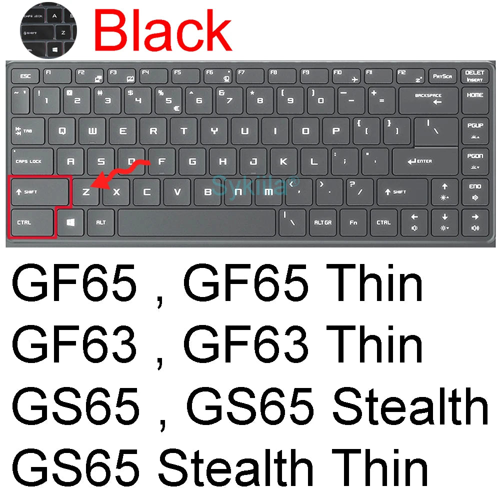 Keyboard Cover for MSI GF65 Thin GF63 GF75 Thin GF72 GF72VR GF62 GF62VR Silicone Protector Skin Case Gaming Laptop 15.6