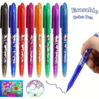8pcs Multi-Color Erasable Gel Pen 0.5mm Tip Painting Writing Drawing School Black Blue Red Pink Orange Green Purple Light Blue