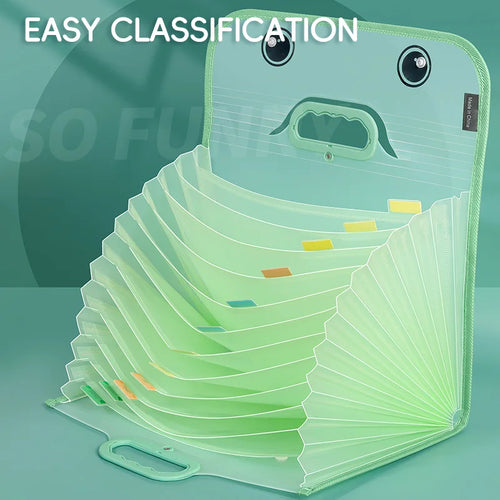 1 Piece A4 13-Pocket Accordion File Folder - Portable Student/Office Document Organizer