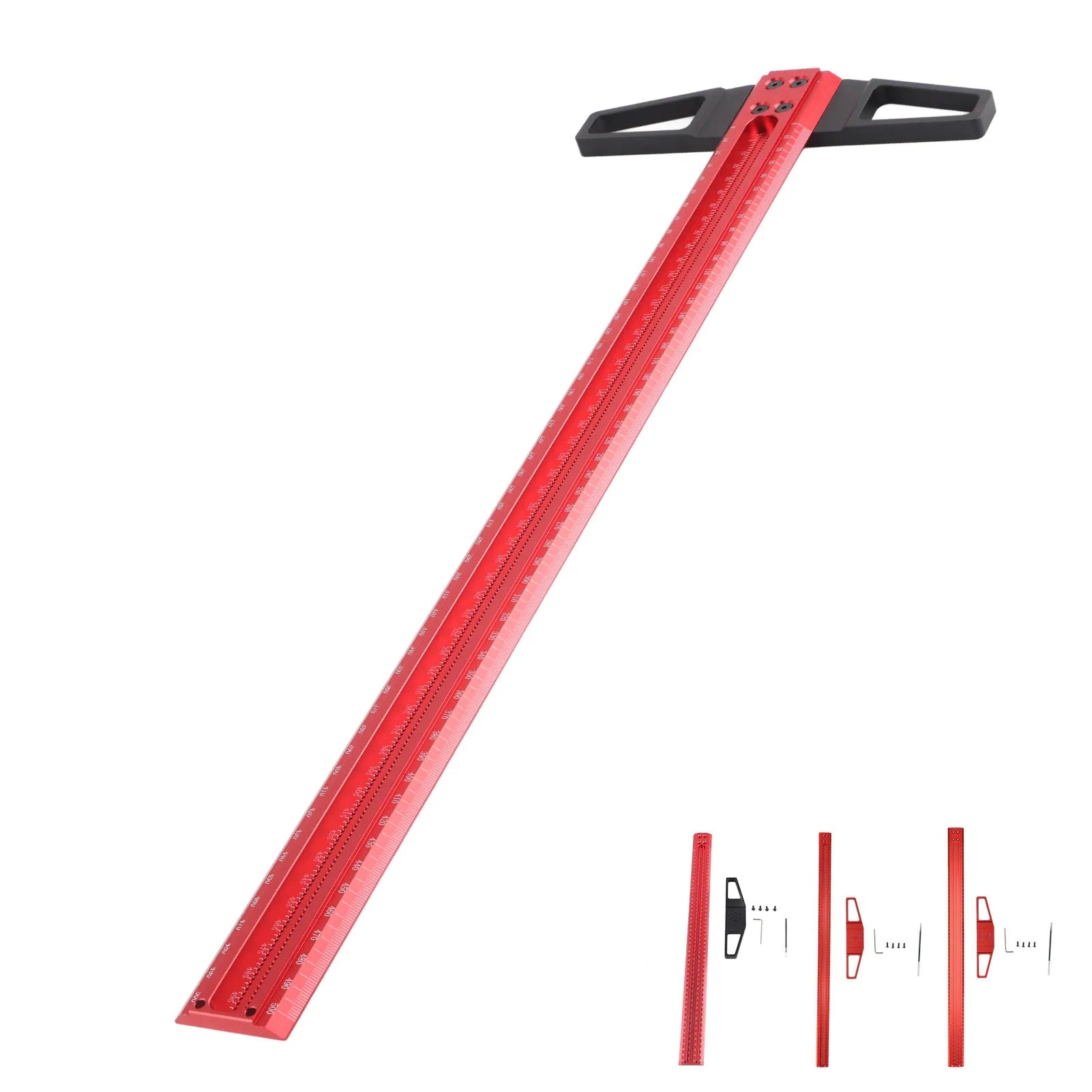 T Type Woodworking Ruler Hole Positioning Scribing Gauge Aluminum Alloy Measuring Tool for Carpenter