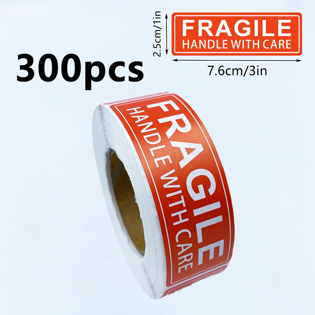 300/600pcs Fragile Stickers "Handle with Care" Packaging, Paper Labels for Safe Shipping Cartons Boxes, Moving,Glass Packages