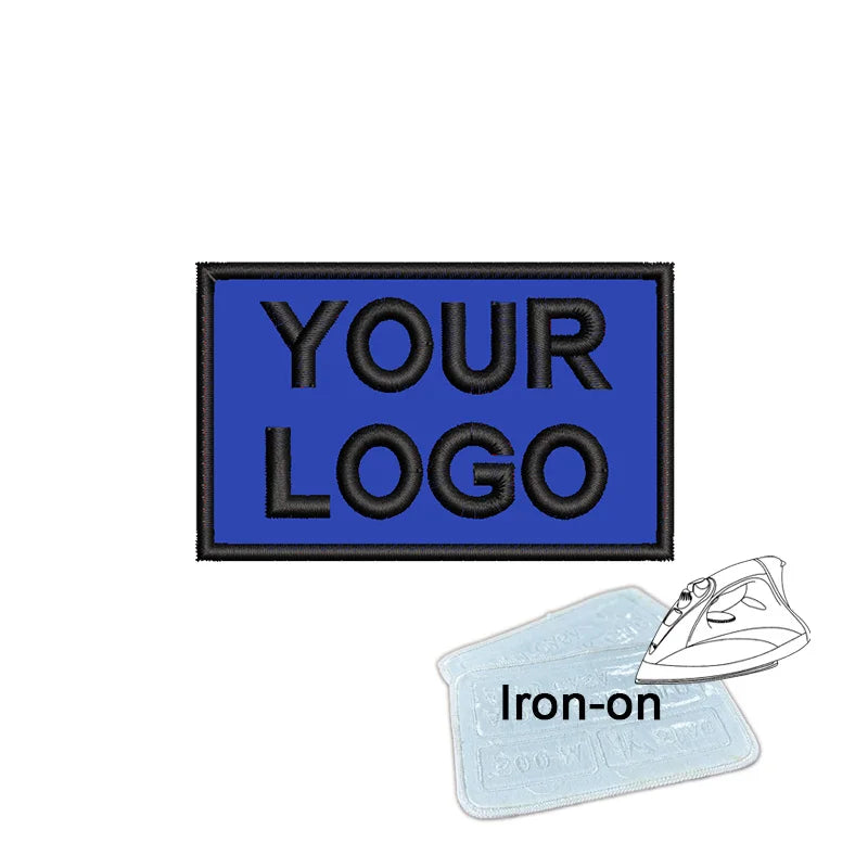 1PC 8x5cm Custom Name Tags Embroidered Patch Personalized Stripes Badge Number  Text Badge Iron On Backing Hook & Loop Backing