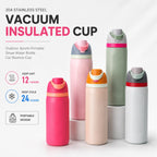 480/710ml Thermos Cup 304 Stainless Steel Straw/Direct Drinking Water Bottle One-touch Open Vacuum Mug for Outdoor,Car,Daily Use