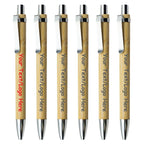 20/50/110PCS Customizable Bamboo Ballpoint Pens Smooth Writing Ideal for School Teachers Offices Advertising Promotional Pens