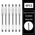 Hyper Fine Point，0.25mm,0.3mm,0.4mm，Gel Ink Pen， Black Ink,Smooth Writing for Teachers Office & School Supplies