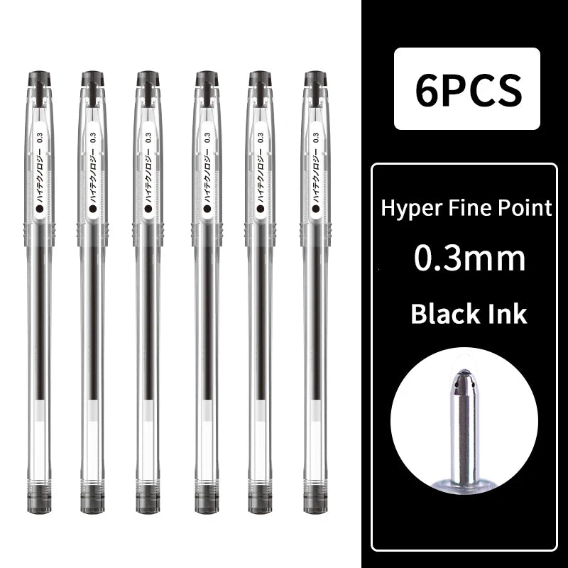 Hyper Fine Point，0.25mm,0.3mm,0.4mm，Gel Ink Pen， Black Ink,Smooth Writing for Teachers Office & School Supplies