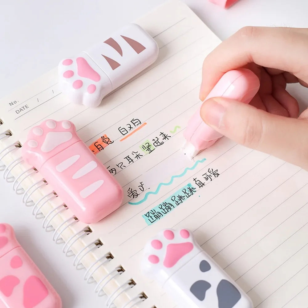 Cartoon Cute Cat Claw Correction Tape PET Opaque Student Correction Tape Student Stationery, School Office Supplies