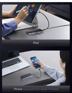 ORICO M.2 SSD Enclosure USB C Hub Splitter PD100W Extension Docking Station 10Gbps M2 NVMe SATA External Case 4K 60Hz HDMI-Com