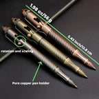 1Pc Brass Pen with a Tungsten Steel Nib, Heavy Metal Feel, Retro Design, Suitable for Business and Office Use, Rotating and Retractable, for Students/Organizations, Holiday Gifts, Valentine's Day, Back-To-School Season, Schoo