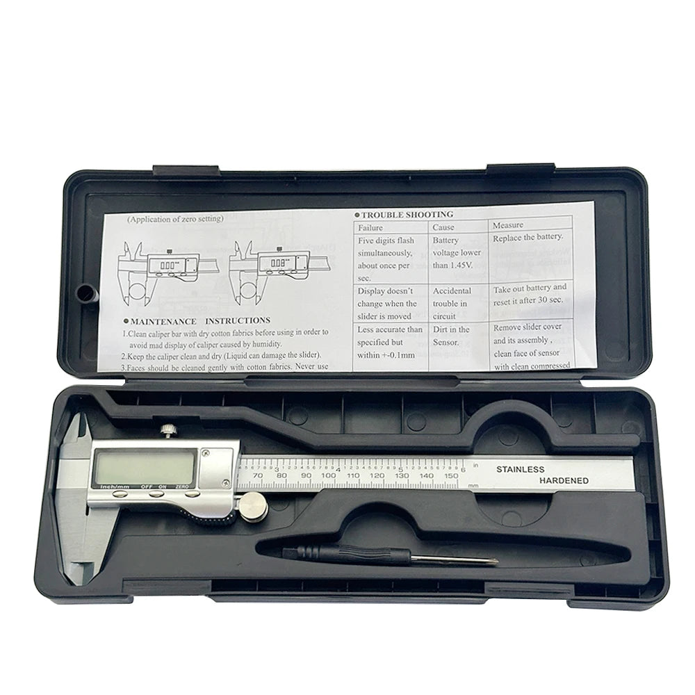 0-150mm Zinc Alloy Digital Caliper Metal Caliper Professional Vernier Caliber Measuring Tools Woodworking Thickness Gauge Depth