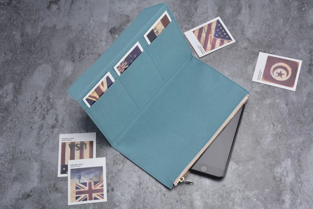 Canvas Zipper Card Holder for Travel Notebook, Canvas Storage Bag File Folder Refill Insert for Standard Journals Stationery