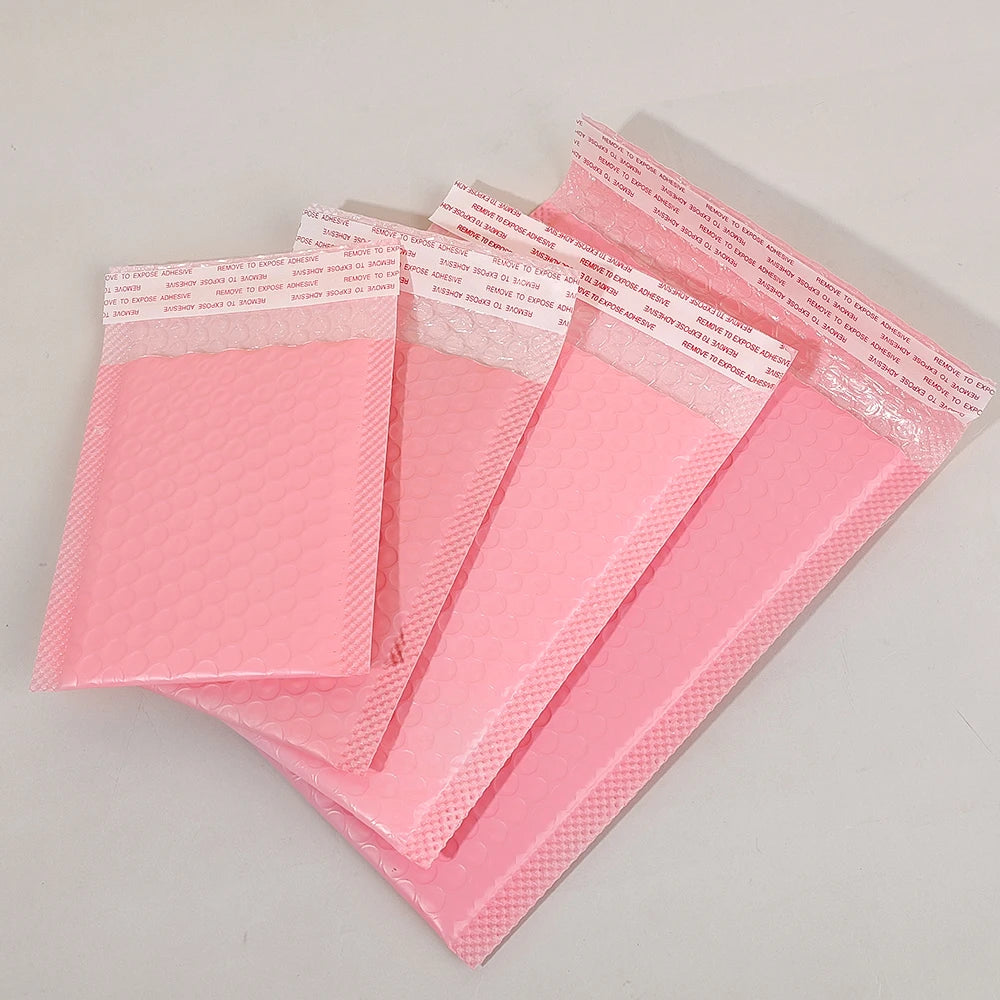 50-10PCS Black/Pink/White Bubble Mailers Delivery Package Packaging Small Business Supplies Bubble Envelopes Packing Bag Mailer