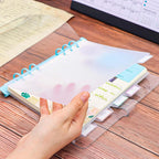 A4 A5 B5 Binder Dividers Genera Holes Binder Index 5 Tabs Frosted Plastic Planner Divider for Round Ring Binder Sheet Protector