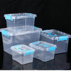 2pcs Large Group Box Plastic Storage Box Transparent Multifunctional Storage Box, Suitable for Desk, Clothing, Document Storage