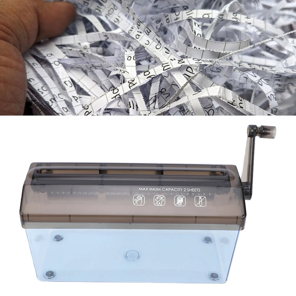 Mini Hand Crank Shredder Portable Paper Shredder A4 Hand Paper Shredding Tool for Documents Home School Office