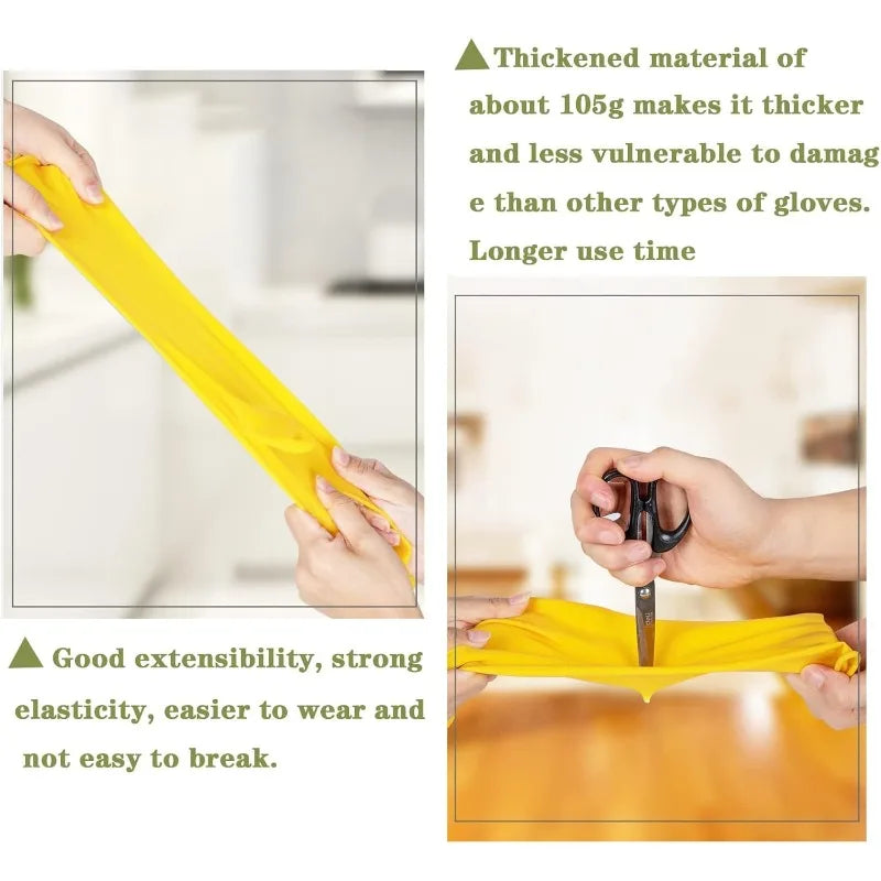 3 Pairs for Kitchen Washing Bowl Washing Clothes Vegetable Cleaning Household Latex Dish Washing Gloves Women's Household
