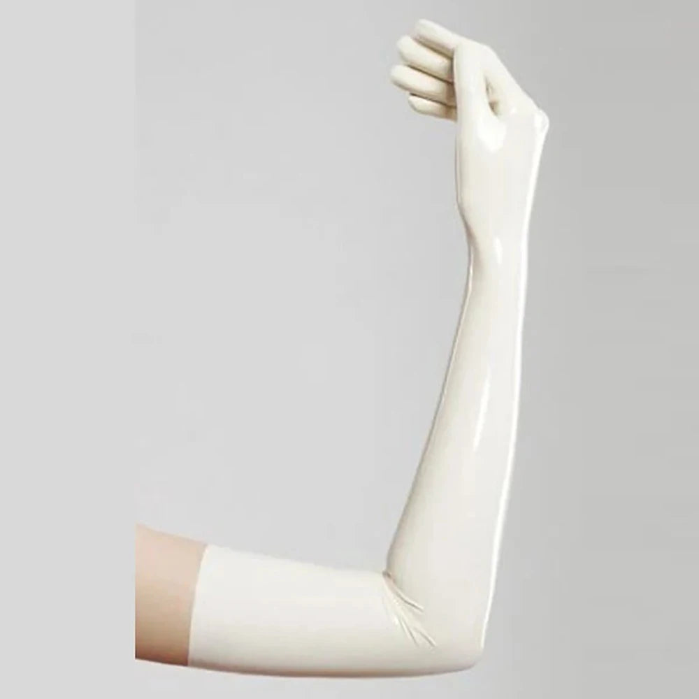 Red Latex Long Gloves Opera Latex Moulded Rubber Gloves Club wear Costumes