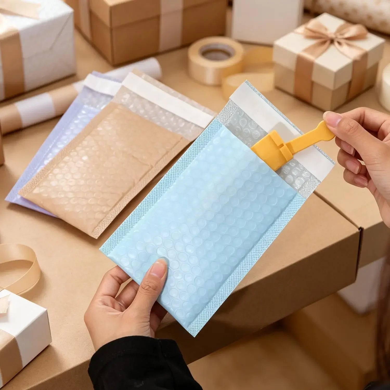 Self Adhesive Mailing Envelopes Bubble Padded Mailers 4 X 6 Inch Small Shipping Bags Waterproof Padded Envelopes for Packaging