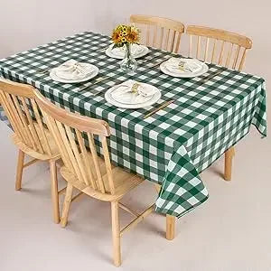 Retro Pink Gingham Tablecloth 54"x108"| Heavy-Duty Waterproof Plastic for Picnics&Coffee Shop Decor |  Party Backdrop