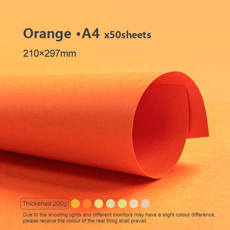 A4 Colored Cardstock 50sheets Thickened Hard Paper 200 gsm Card Stock Colorful Drawing Paper for DIY Art Card Making Scrapbook