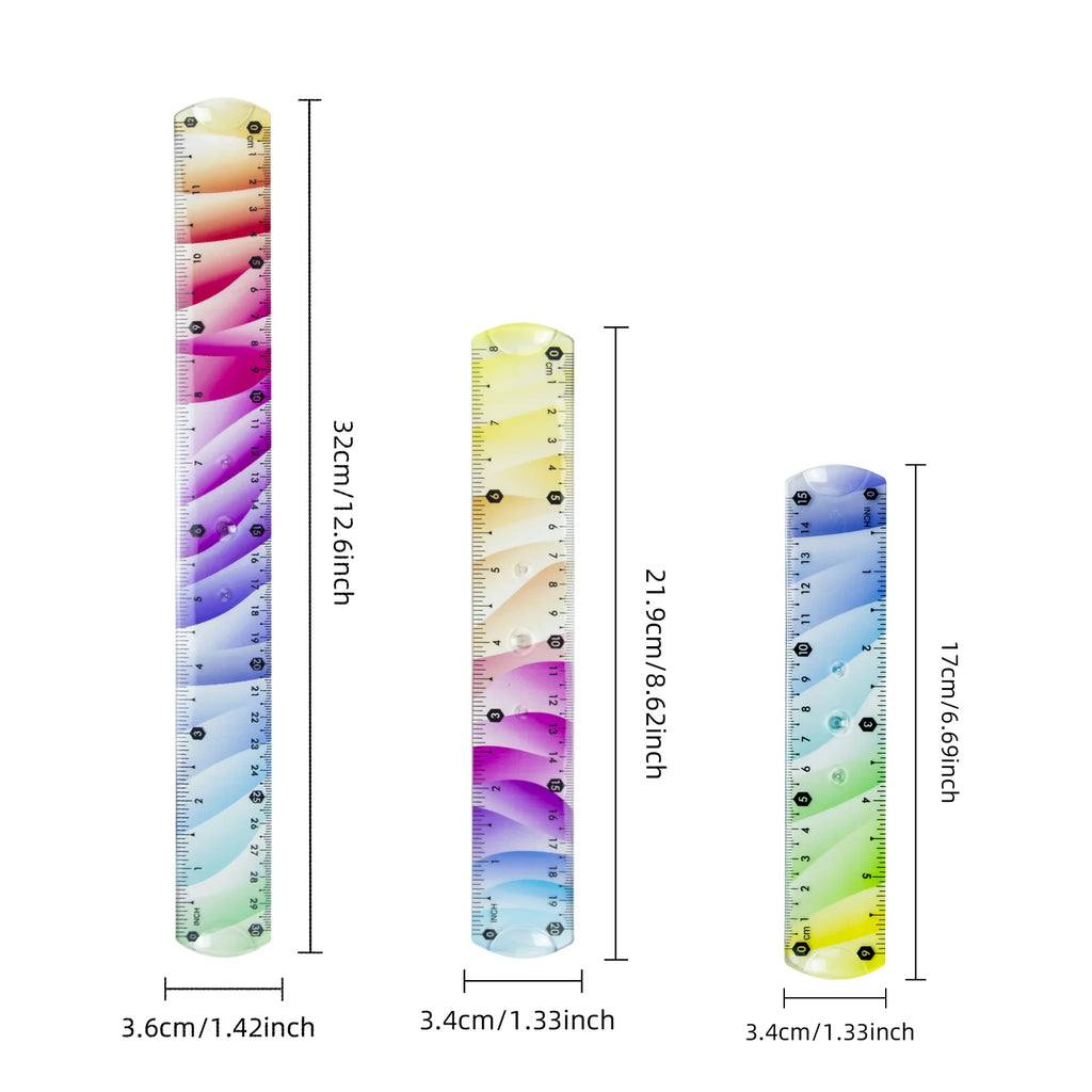 15cm, 20cm, and 30cm Soft Ruler Set - Clear Scale for Accurate Measurement - Flexible Measuring Tool for Crafts, Drawing