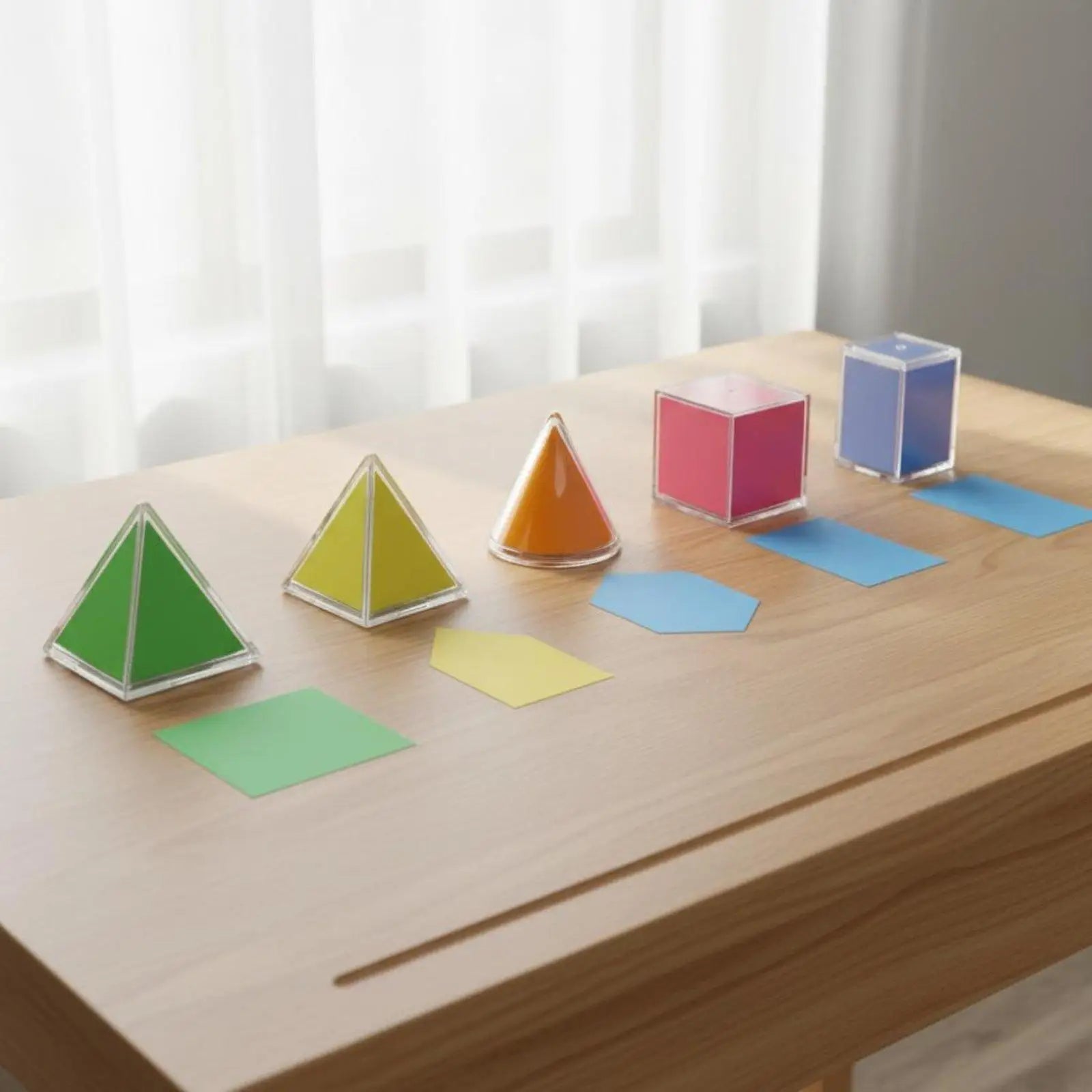 Geometry Teaching Aid 8 Piece Math Shapes Visual Learning Model Kit Educational Material for Mathematics Classroom
