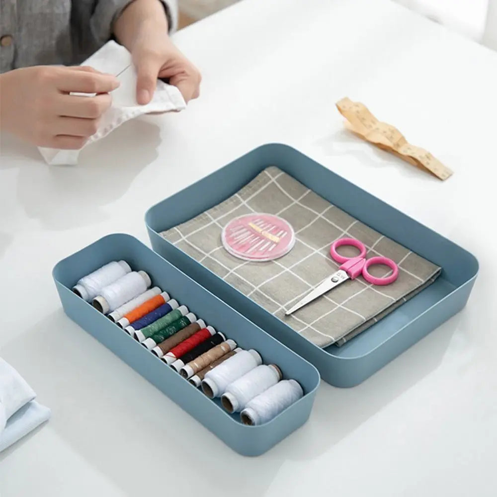 Plastic Desktop Storage Box Stackable Large Capacity Drawer Divider Storage Box Solid Color Documents File Organizer Home Office