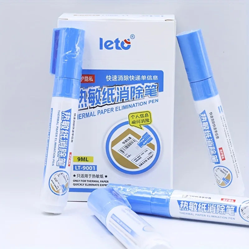 1/2/6 Pack Thermal Paper Correction Fluid Express Applicator Privacy Text Quick-Dry Cover-Up Liquid Correction Tool Traceless Eraser Pen for Use with Express Delivery Labels, Phone Bills, and Account Clearing Tool