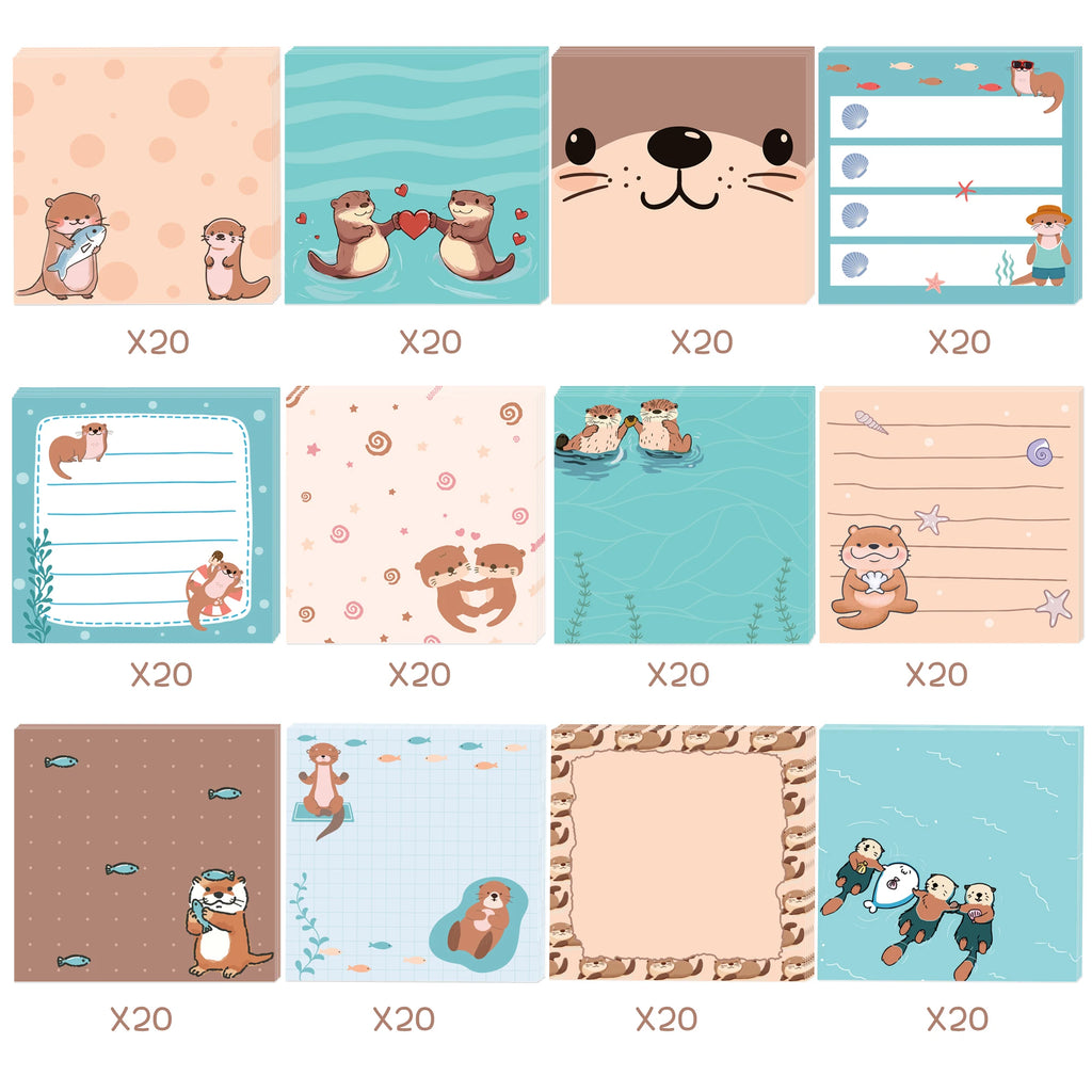 12/24pcs Cute Animals Sticky Notes Set, Refrigerator Memo Pads,Self-Stick Dog Cat Notes Pads for Home Office Gifts Supplies