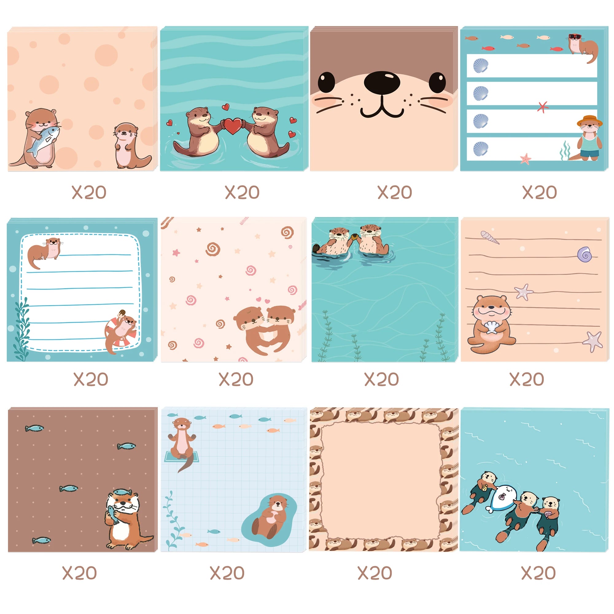 12/24pcs Cute Animals Sticky Notes Set, Refrigerator Memo Pads,Self-Stick Dog Cat Notes Pads for Home Office Gifts Supplies