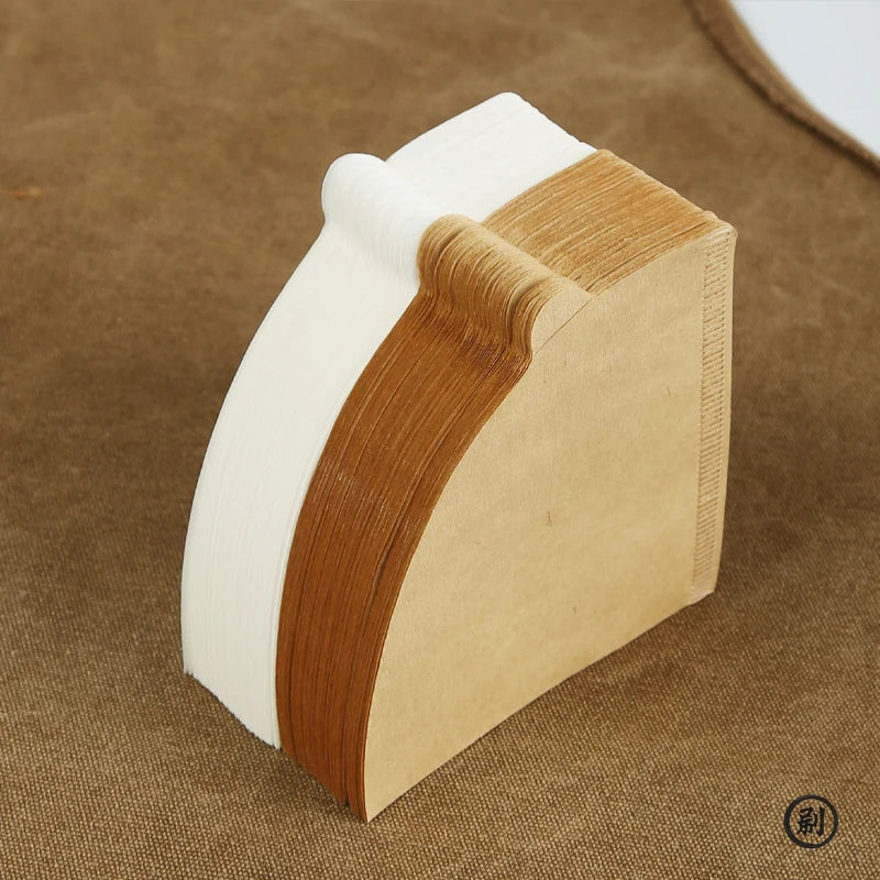 Wood Pulp  01 Cone Filter Pour Over 1-3Cups Natural Drip Coffee Paper Filters Makers Accessories
