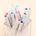 Languo Colors Acrylic Paint Art Marker Pen Set Black/White/Gold/Silver DIY Graffiti Drawing Pens for Writing Painting Stationery