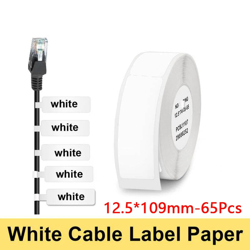 Niimbot Thermal Cable Label 1Roll Paper Adhesive Waterproof Color UV Sticker For D11/D110/D101 Mini Portable Printer Label Maker