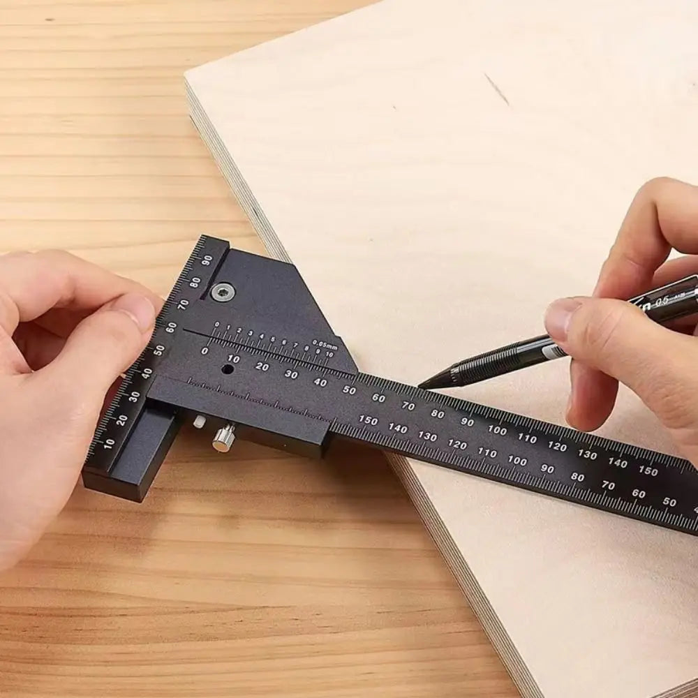 Portable 0-280mm T Shaped Ruler High-precision Accurate Scale Scribe Ruler Miter Square Aluminum Alloy Marking Gauge Tools