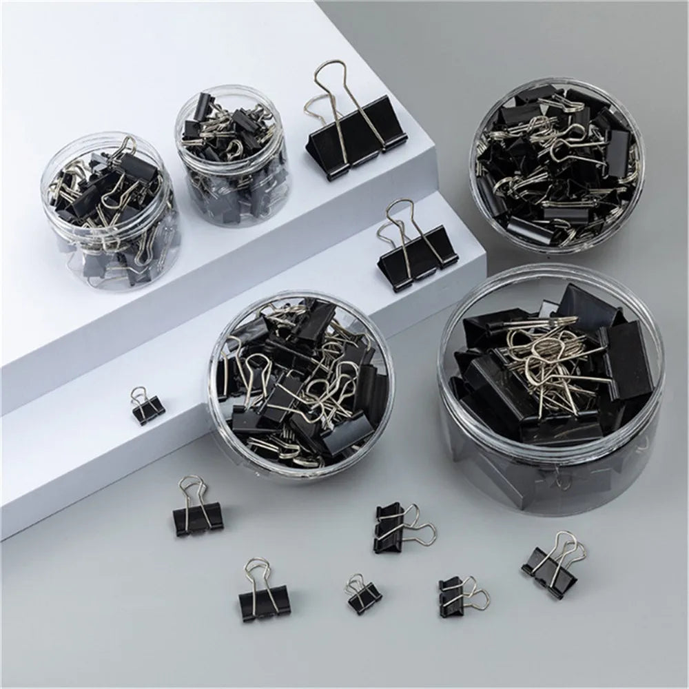 15mm/19mm/25mm/32mm/41mm/51mm Black Metal Binder Clips Long Tail Clip Folder Bookmark Paper Ticket Clip