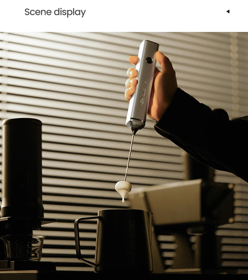 MHW-3BOMBER Electric Milk Frother Dual Whisk Heads Handheld Foam Maker Type-c Rechargeable Coffee Latte Cappuccino Mixer