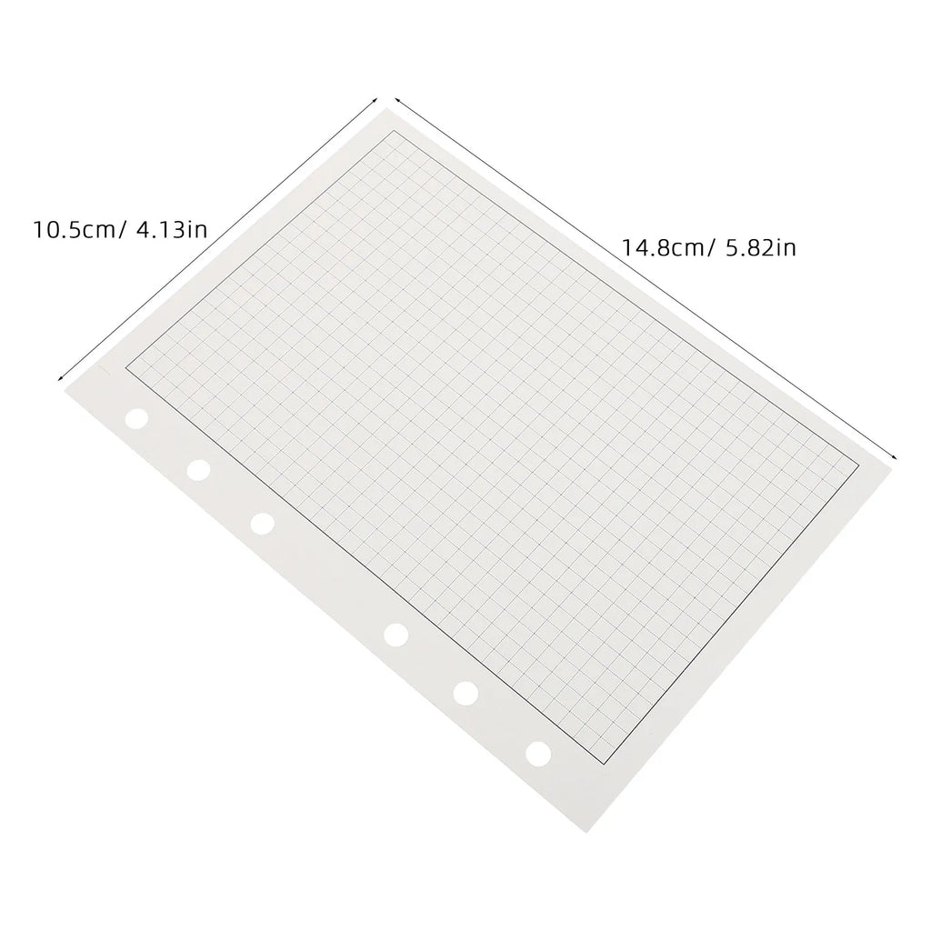 100Pcs Loose Leaf Refill Paper for Binder Journals 6 Hole Graph Grid Sheets Planner Filler Pages Home Office School Project